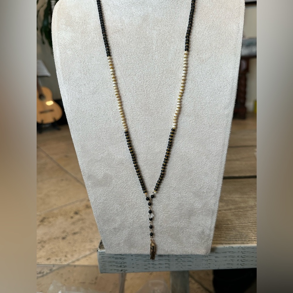 Panacea 28” plus 3” drop beaded y necklace
